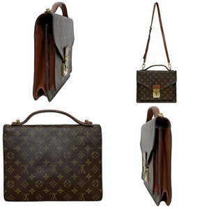 Louis Vuitton Shoulder VL Bag Briefcase Business LV Brown Shoulder Monceau
